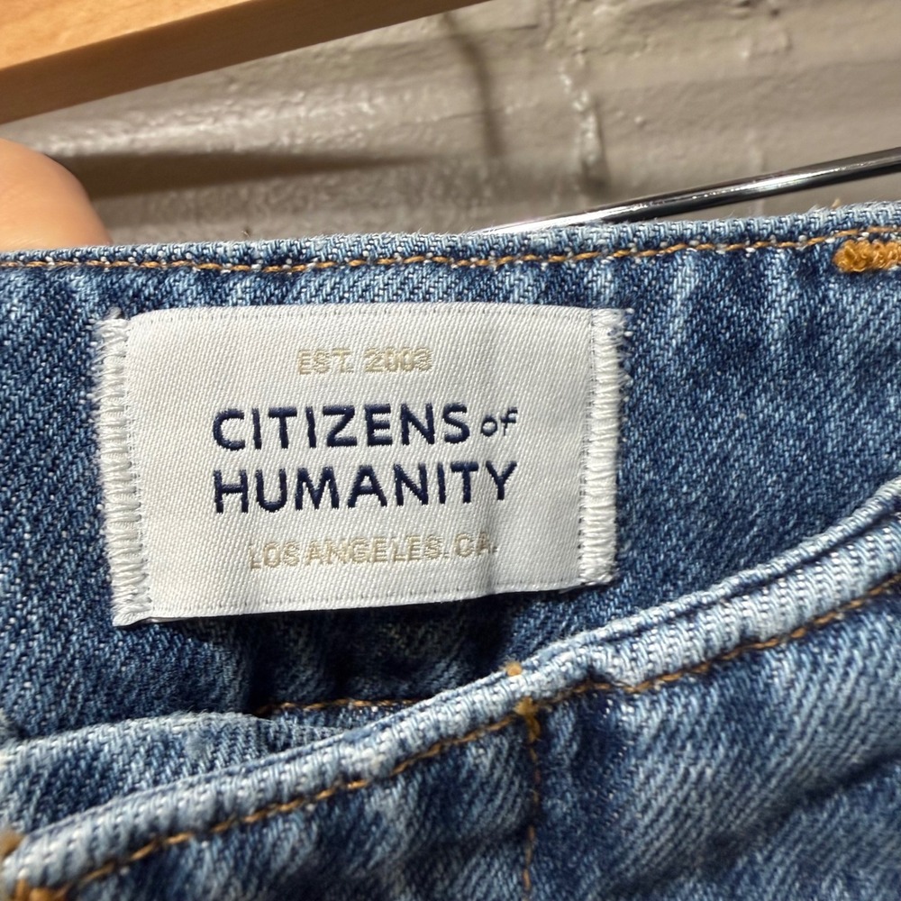 Citizens of Humanity Paloma Utility Trouser Wide Leg Raw Hem Jeans Sz 25 Altered - Picture 9 of 16